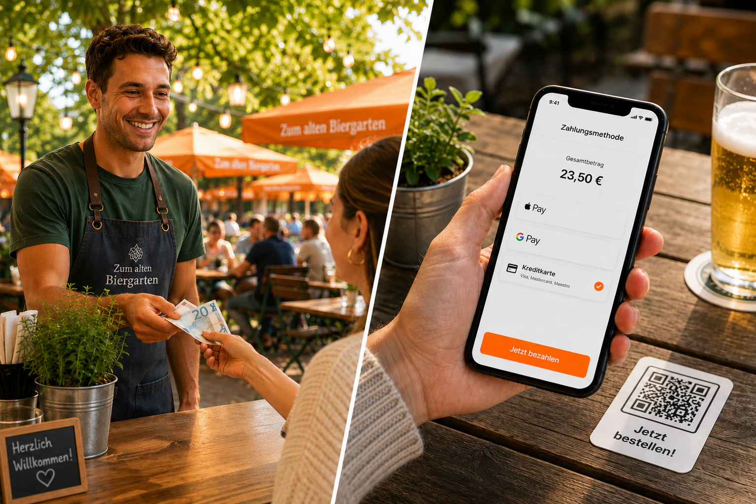 Card and cash payment